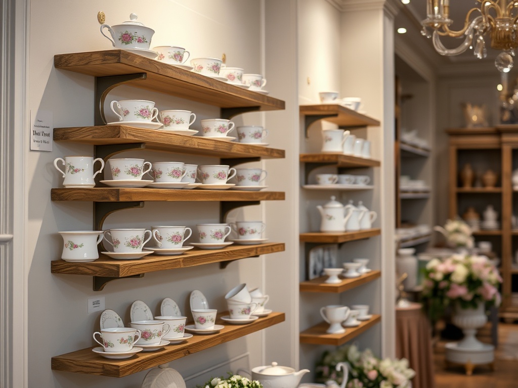 Vintage-inspired frame display for teacups