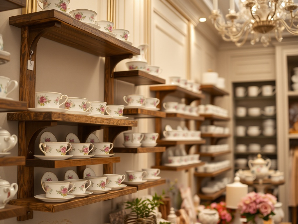 Close-up of carved wood and gold trim on a display