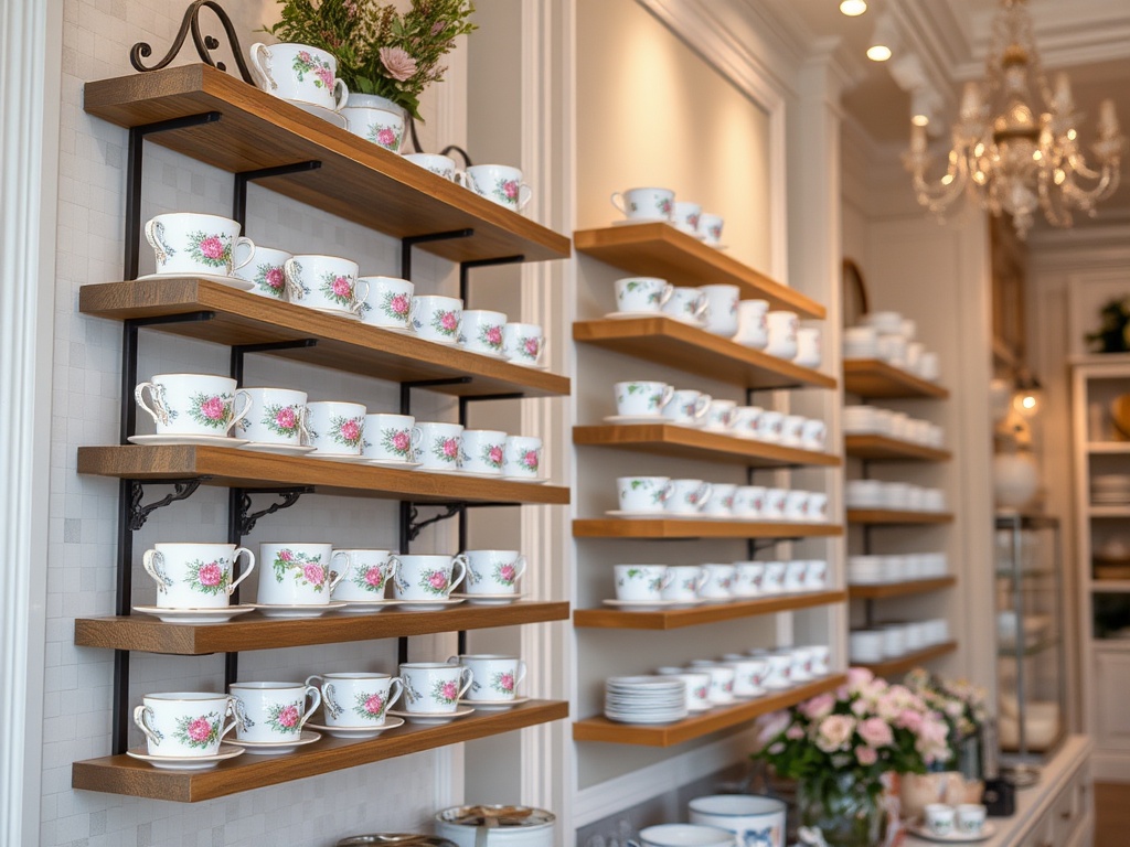 Three-tier display stand in cream and champagne gold